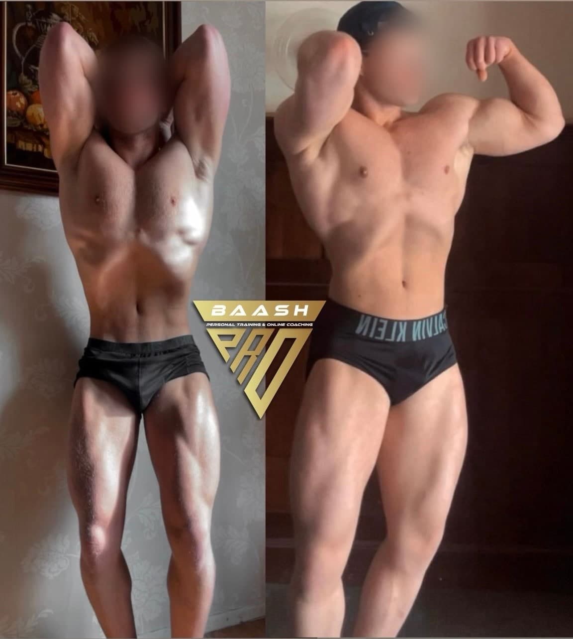 Before-and-after body transformation, Baash Pro personal training client 3