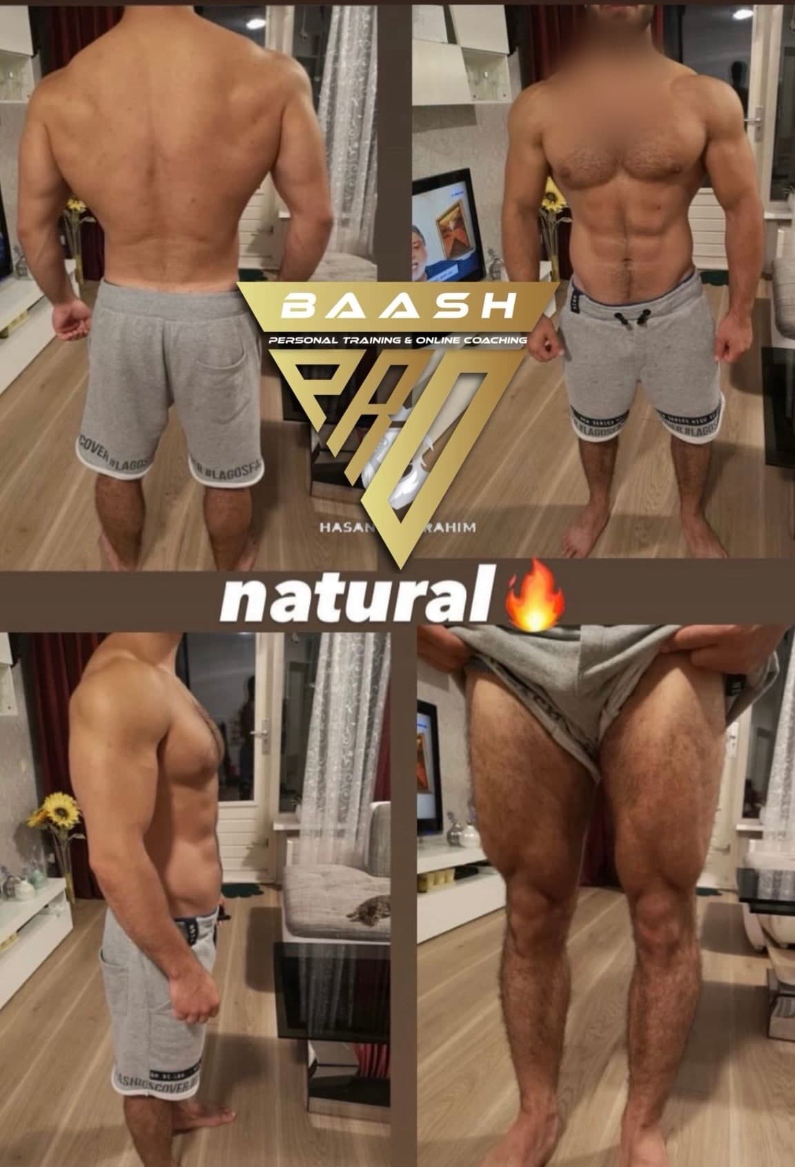 Before-and-after body transformation, Baash Pro personal training client 17