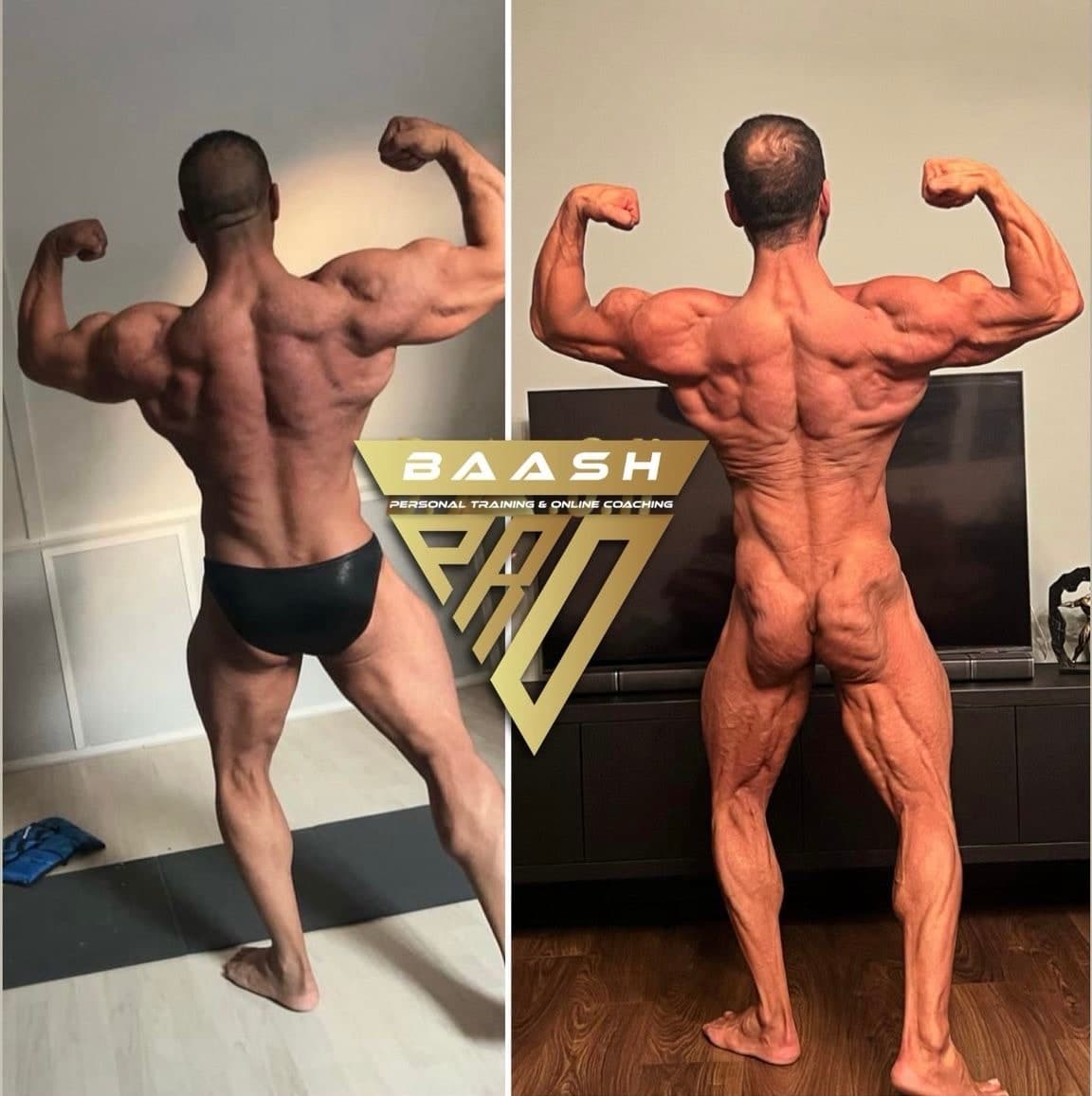 Before-and-after body transformation, Baash Pro personal training client 27