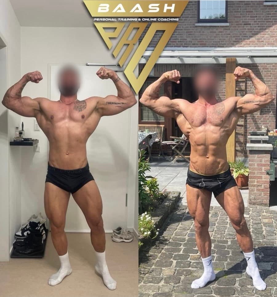 Before-and-after body transformation, Baash Pro personal training client 41