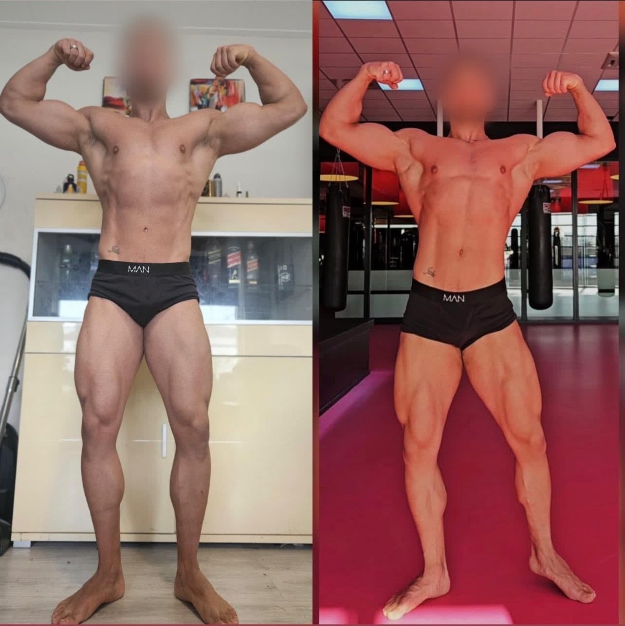 Before-and-after body transformation, Baash Pro personal training client 50