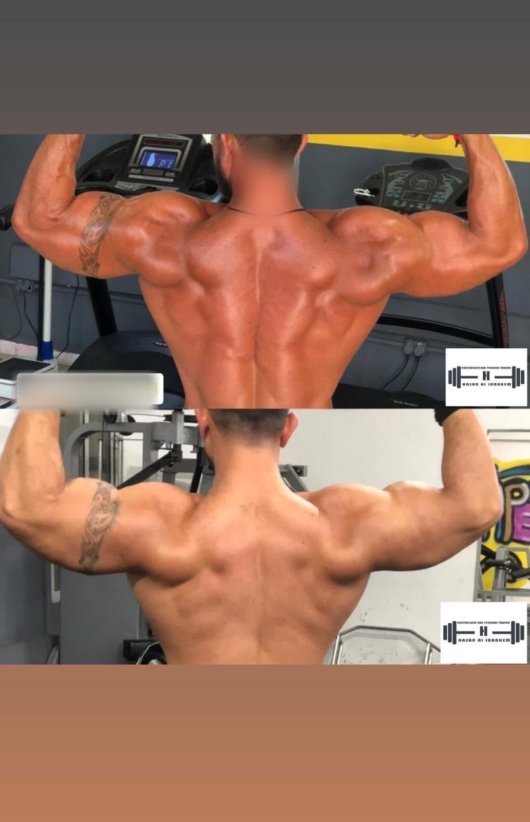 Before-and-after body transformation, Baash Pro personal training client 54