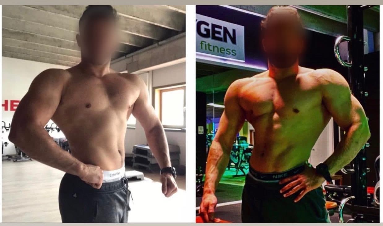 Before-and-after body transformation, Baash Pro personal training client 57